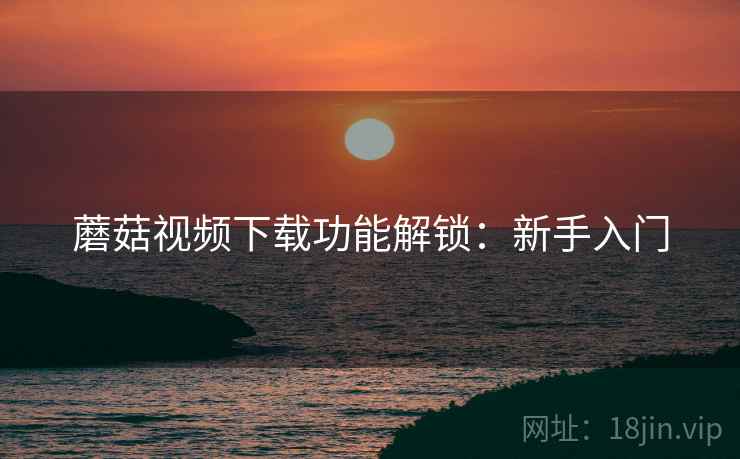 蘑菇视频下载功能解锁：新手入门  第1张