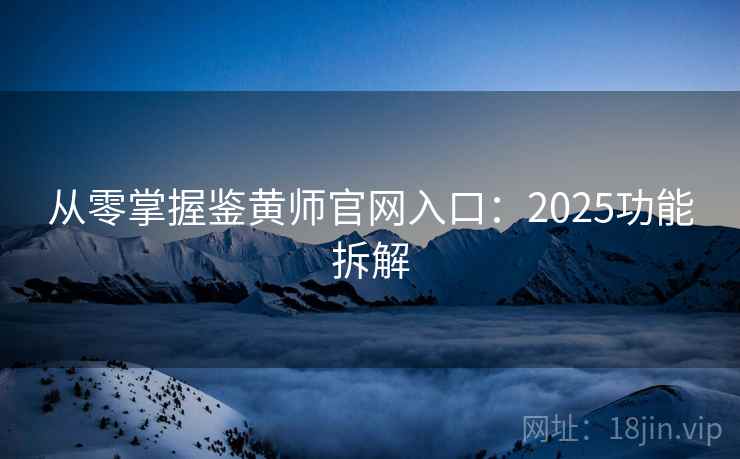 从零掌握鉴黄师官网入口：2025功能拆解  第1张