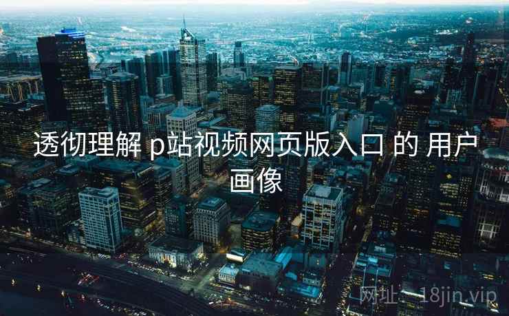 透彻理解 p站视频网页版入口 的 用户画像  第2张